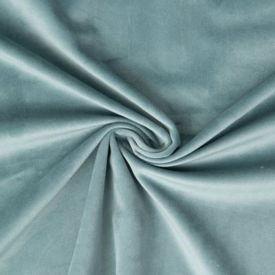 Tissu Velours ras d&#039;ameublement uni Bleu gris - Par 10 cm