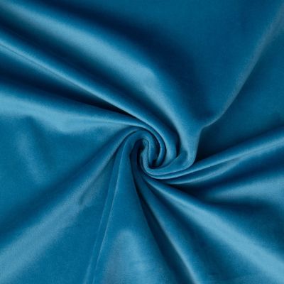 Tissu Velours ras d&#039;ameublement uni Bleu - Par 10 cm