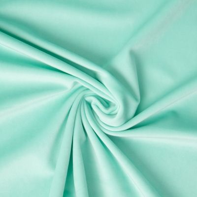 Tissu Velours ras d&#039;ameublement uni Vert menthe clair - Par 10 cm