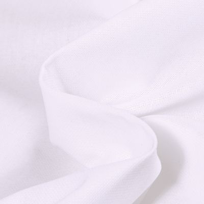Tissu Toile Coton Lin uni Blanc - Par 10 cm