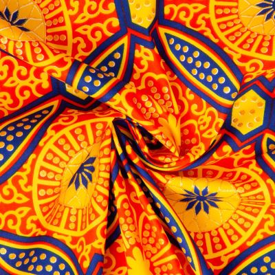 Tissu Coton Wax pailleté Sura Orange - Par 10 cm