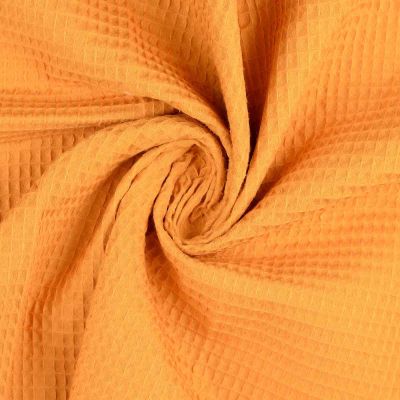 Tissu Nid d&#039;abeille uni Jaune safran - Par 10 cm