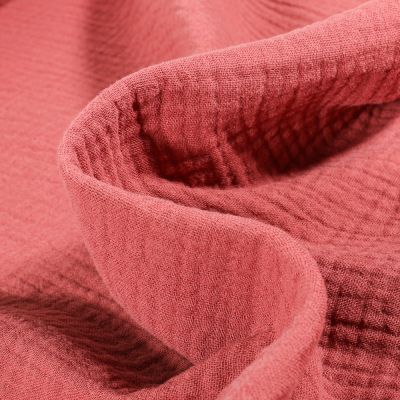 Coupon Tissu Double gaze Bois de rose - Coupon de 40 cm