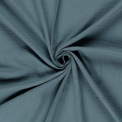 Tissu Double gaze uni Opus sur fond Bleu pétrole - Par 10 cm