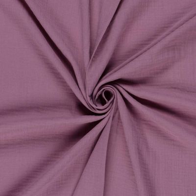 Tissu Double gaze de Coton uni  Violine - Par 10 cm