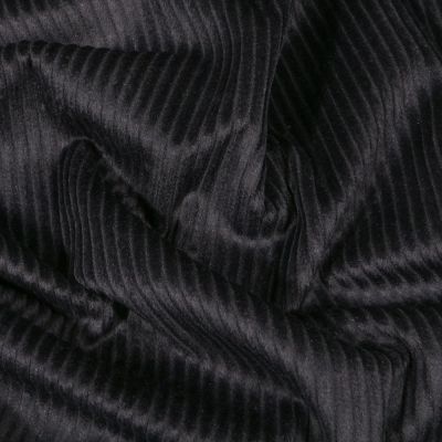 Coupon Tissu Velours côtelé uni Noir - Coupon de 20 cm