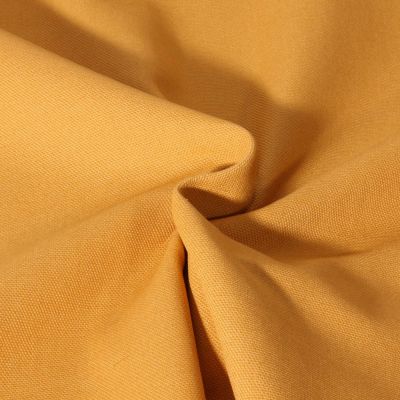 Tissu Toile Coton Canvas uni Mateo Jaune curcuma - Par 10 cm