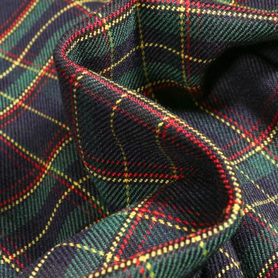 Tissu Tartan Ecossais  Robin sur fond Bleu marine - Par 10 cm