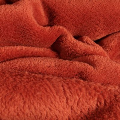 Tissu Doudou uni Rouille - Par 10 cm