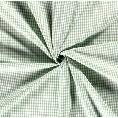 Tissu Vichy Petits carreaux 5 mm Vert pâle - Par 10 cm