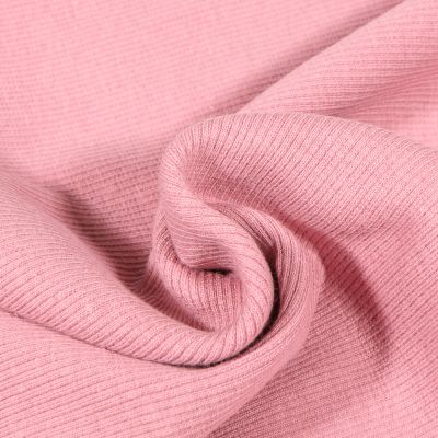 Tissu Bord côte uni Rose blush - Par 10 cm
