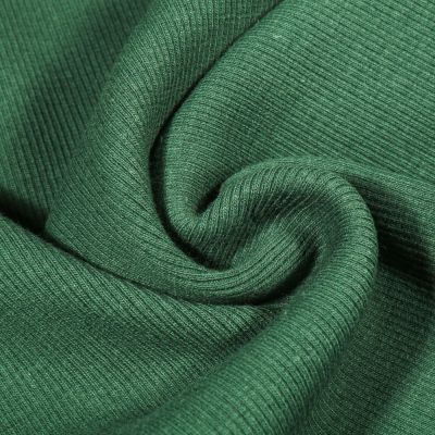 Tissu Bord côte uni Vert émeraude - Par 10 cm