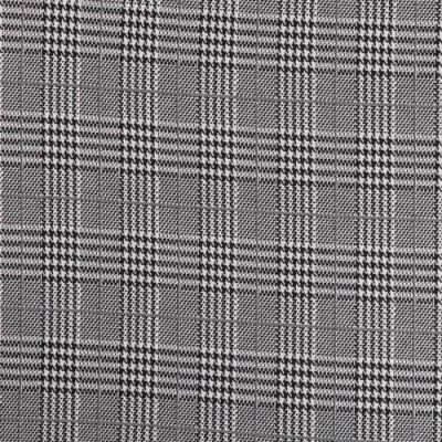 Coupon Tissu Maille Prince de Galles Carreaux Noir et blanc sur fond Gris - Coupon de 20 cm