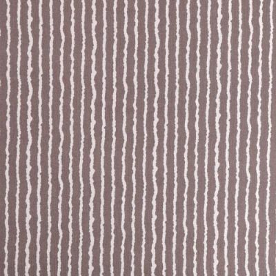 Tissu Crépon Viscose Rayures Blanches sur fond Taupe - Par 10 cm