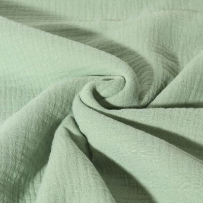 Tissu Triple gaze de coton Vert d&#039;eau - Par 10 cm