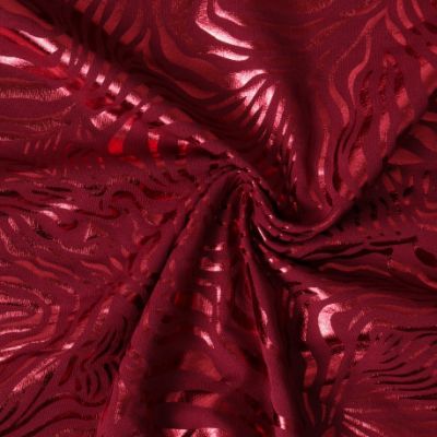 Tissu Jersey Milano Motifs brillants sur fond Bordeaux - Par 10 cm