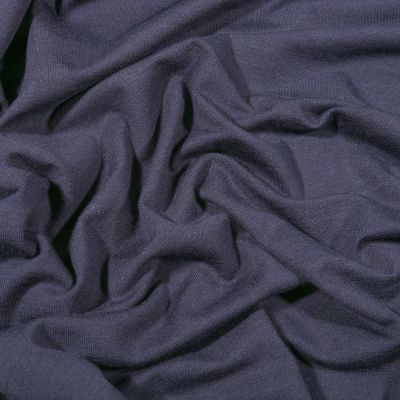 Tissu Jersey Bambou uni Bleu marine - Par 10 cm