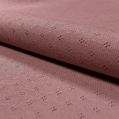 Coupon Tissu Jersey Coton ajouré uni Vieux rose - Coupon de 170 cm