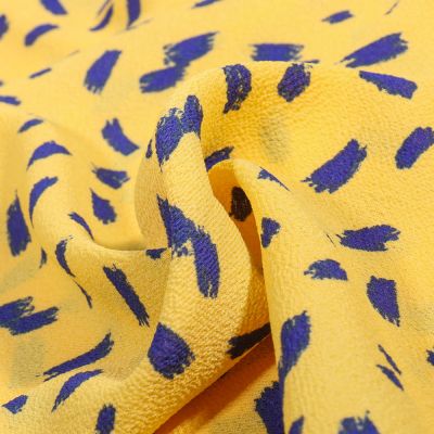 Tissu Crêpe Georgette Denisa sur fond Jaune - Par 10 cm