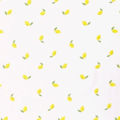 Tissu Coton imprimé Citrons jaunes Tia sur fond Blanc - Par 10 cm
