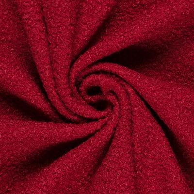 Tissu Bouclette Teddy uni Rouge - Par 10 cm