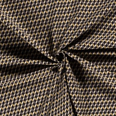 Tissu Bengaline Vaness sur fond Noir - Par 10 cm