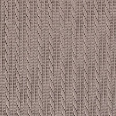 Tissu Maille torsadé en relief uni Taupe - Par 10 cm