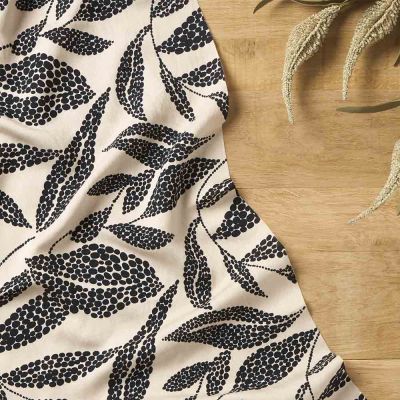 Tissu Viscose texturé Craftine Box Vegetal Dots  Beige nacré - Par 10 cm