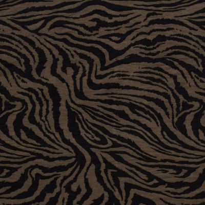 Tissu Viscose Twill nylon Zébré taupe sur fond Noir - Par 10 cm