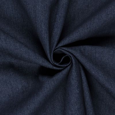 Tissu Denim Coton extensible uni Bleu jean - Par 10 cm