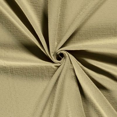 Tissu Double gaze Plumetis uni Vert olive - Par 10 cm