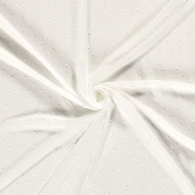 Tissu Mousseline Plumetis Rema sur fond Blanc - Par 10 cm