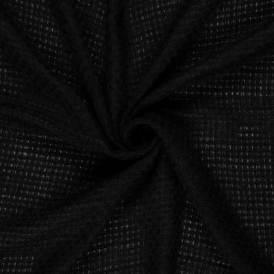 Tissu Tweed Charlotte uni Noir - Par 10 cm