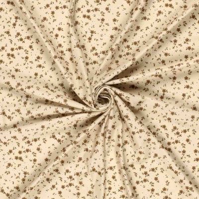 Tissu Maillot de bain UPF50 recyclé Petites fleurs sur fond Beige - Par 10 cm