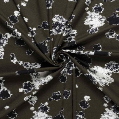 Tissu Jersey Milano  Ponte Di Roma Motifs Abstraits sur fond Gris souris - Par 10 cm