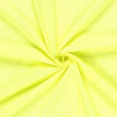 Tissu Seersucker Carreaux Nano Vichy sur fond Jaune fluo - Par 10 cm