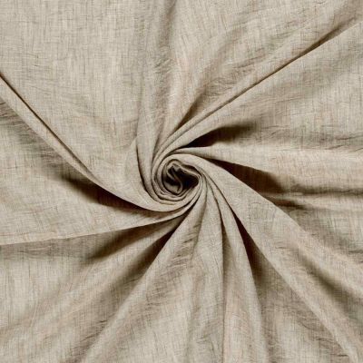Tissu Polyester aspect Lin uni chiné Naturel - Par 10 cm