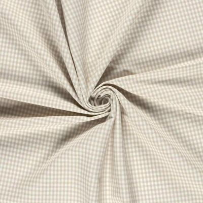Tissu Bengaline de Viscose Mini Vichy blanc sur fond Ecru - Par 10 cm