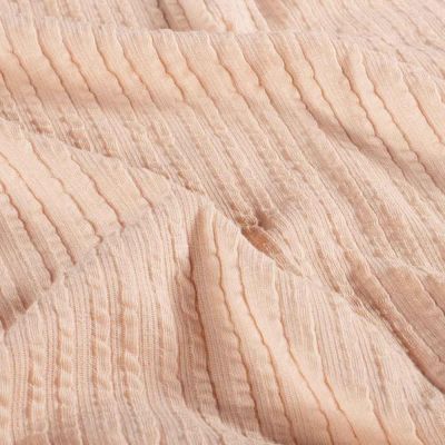 Tissu Jersey Bord Côte stretch Romy uni Rose saumon - Par 10 cm
