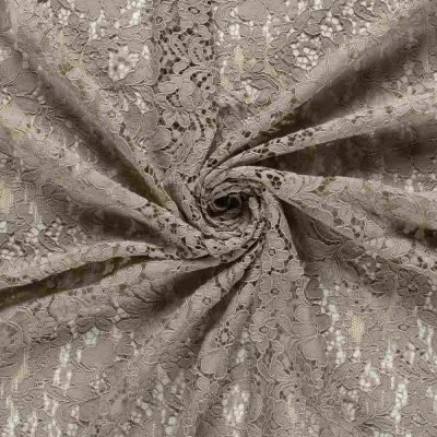 Tissu Dentelle lourde uni Beige - Par 10 cm