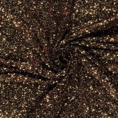 Tissu Maille Sequins extensible uni Cuivre - Par 10 cm