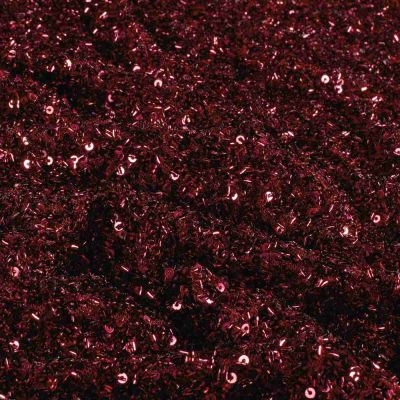 Tissu Maille Sequins extensible uni Rouge - Par 10 cm