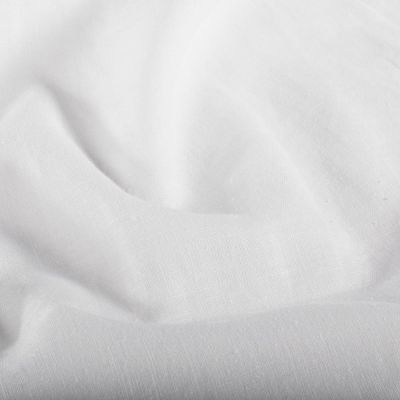 Tissu Lin Coton lavé uni Blanc pur - Par 10 cm