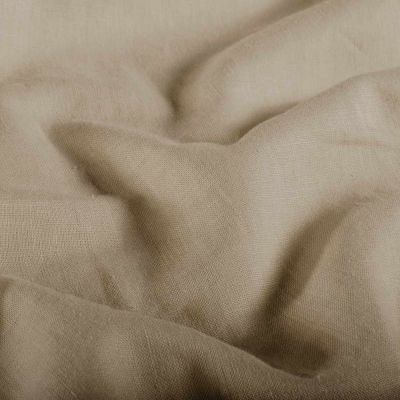 Coupon Tissu Lin Coton lavé uni Beige - Coupon de 50 cm
