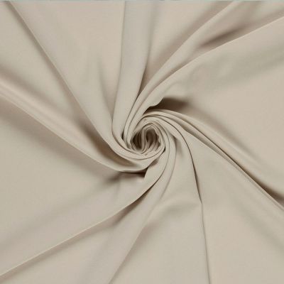 Tissu Crêpe satiné mat uni Beige clair - Par 10 cm