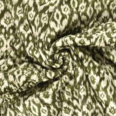 Tissu velours matelassé imprimé envers uni motif ethnique - Par 10 cm