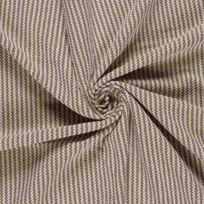 Tissu Jacquard rayé Lurex chevrons sur fond Taupe - Par 10 cm
