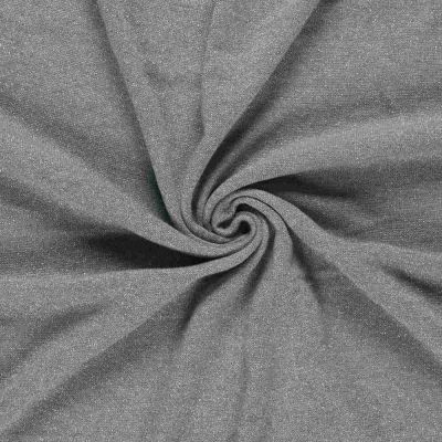 Tissu Maille Jersey Lurex uni Gris foncé - Par 10 cm