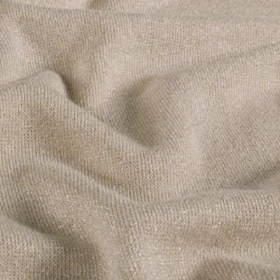 Tissu Maille Jersey épaisse Lurex Beige - Par 10 cm