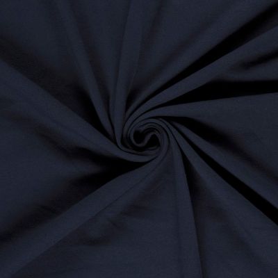 Tissu Jersey Coton épais uni Bleu marine - Par 10 cm